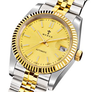 Men’s Gold Automatic Watch Elegant Stainless Steel Business Timepiece