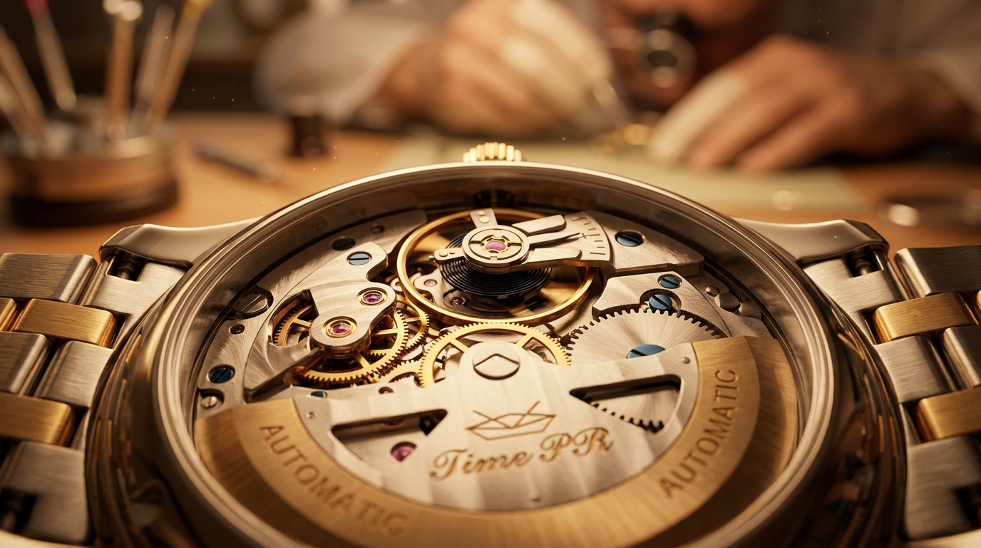firefly gemini flash close up macro shot of an open mechanical watch movement, exposed gears and balance w 598830