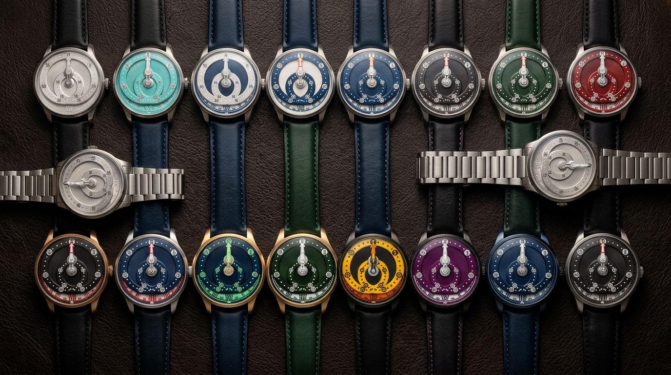 MEDEO Launches 2025 Custom Luxury Watch Collection firefly gemini flash elegant flat lay of an unbranded luxury wristwatch collection, stainless steel and le 598830